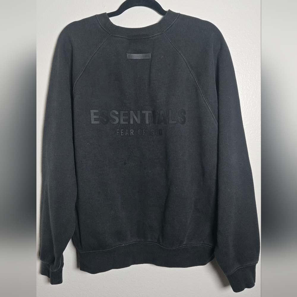 Essentials Fear Or God Men Black Crewneck Pullover Size Medium